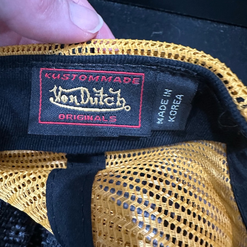 Von Dutch Gray & Yellow Patch Trucker Cap - Picture 5 of 5